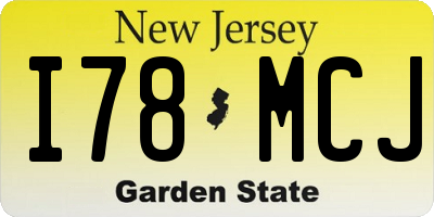 NJ license plate I78MCJ