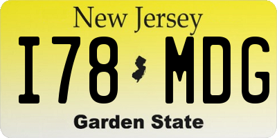 NJ license plate I78MDG