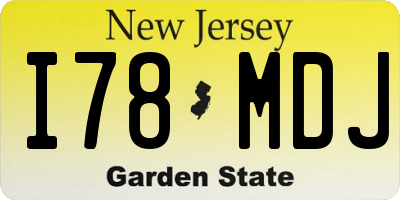 NJ license plate I78MDJ