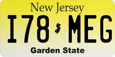 NJ license plate I78MEG