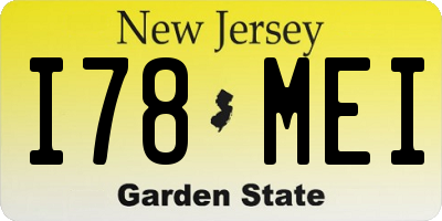 NJ license plate I78MEI