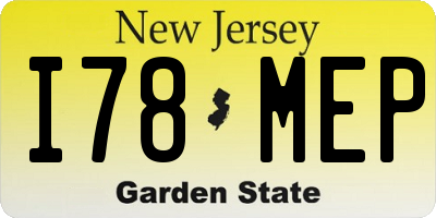 NJ license plate I78MEP