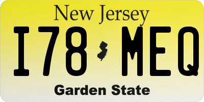 NJ license plate I78MEQ