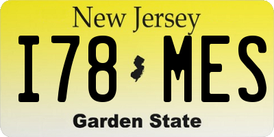 NJ license plate I78MES