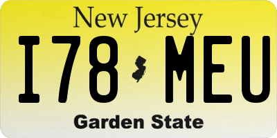 NJ license plate I78MEU