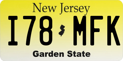 NJ license plate I78MFK