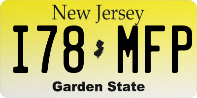 NJ license plate I78MFP