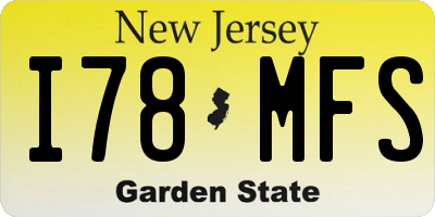 NJ license plate I78MFS