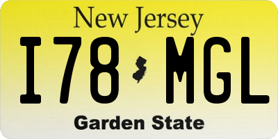 NJ license plate I78MGL