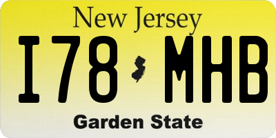 NJ license plate I78MHB