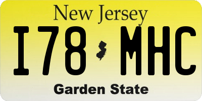 NJ license plate I78MHC