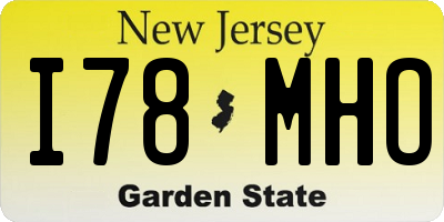 NJ license plate I78MHO