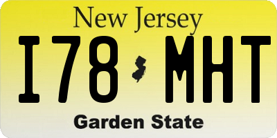 NJ license plate I78MHT