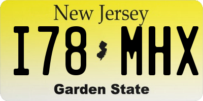 NJ license plate I78MHX