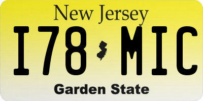NJ license plate I78MIC