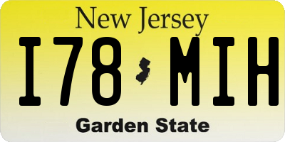 NJ license plate I78MIH