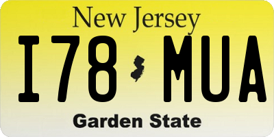 NJ license plate I78MUA