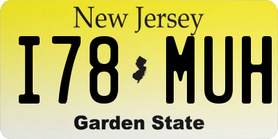 NJ license plate I78MUH