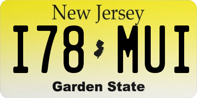 NJ license plate I78MUI