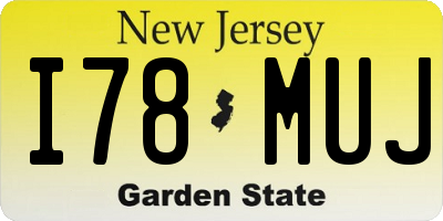 NJ license plate I78MUJ