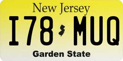 NJ license plate I78MUQ