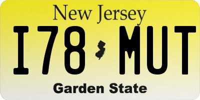 NJ license plate I78MUT