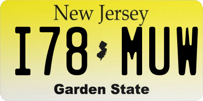 NJ license plate I78MUW