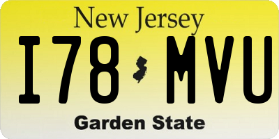 NJ license plate I78MVU