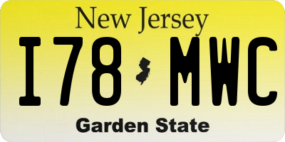 NJ license plate I78MWC