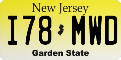 NJ license plate I78MWD