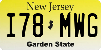 NJ license plate I78MWG