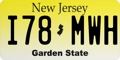 NJ license plate I78MWH