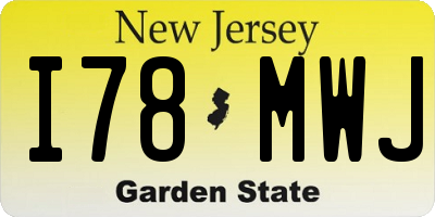 NJ license plate I78MWJ