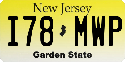 NJ license plate I78MWP