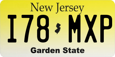 NJ license plate I78MXP