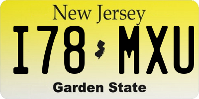 NJ license plate I78MXU
