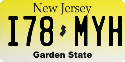 NJ license plate I78MYH
