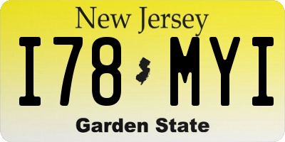 NJ license plate I78MYI