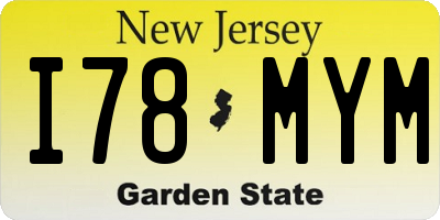 NJ license plate I78MYM