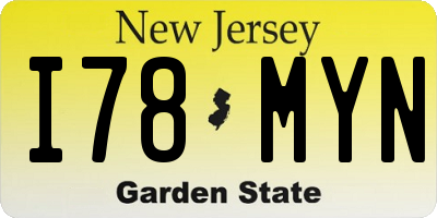 NJ license plate I78MYN