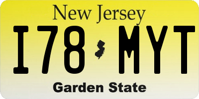 NJ license plate I78MYT