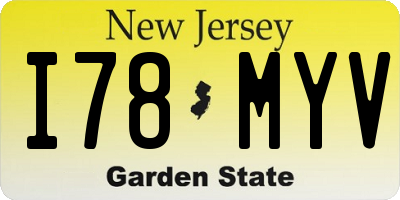 NJ license plate I78MYV