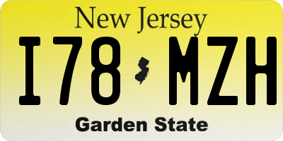 NJ license plate I78MZH