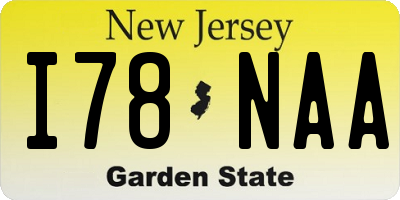 NJ license plate I78NAA