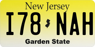 NJ license plate I78NAH