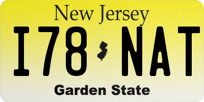 NJ license plate I78NAT