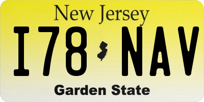 NJ license plate I78NAV
