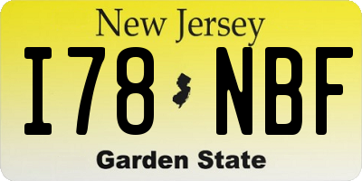 NJ license plate I78NBF