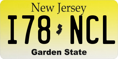 NJ license plate I78NCL