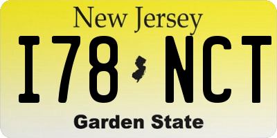 NJ license plate I78NCT